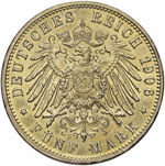 GERMANIA Baden 5 Marchi 1906 - KM 277 AG (g ... 