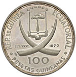 GUINEA EQUATORIALE 100 Pesetas 1970 - AG (g ... 
