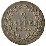 SVIZZERA Schwyz 2 Rappen 1845 – CU (g 1,00)