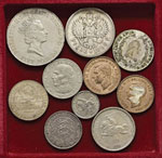 Lotto di 10 monete estere: rublo 1896, ecc. ... 