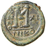 BISANZIO Giustino II (565-578) Follis ... 