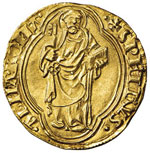 Nicolò V (1447-1455) Ducato - Munt. 5 AU (g ... 