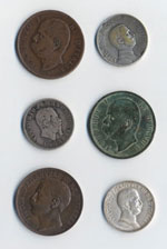 Lotto di 6 monete: lira ... 