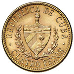 CUBA 4 Pesos 1916 - Fr. 5 AU (g 6,70)