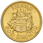 ISLANDA 500 Kronur 1961 - Fr. 1 AU (g 8,94)