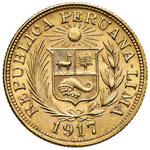 PERU Libra 1917 - Fr. 73 AU (g 7,98)
