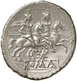 Anonime con simboli - Denario (211-170 a.C.) ... 