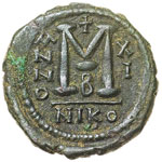 BISANZIO Giustino II (565-578) Follis A. XI ... 