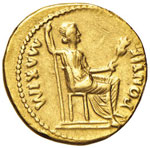 Tiberio (14-37) Aureo – Testa laureata a ... 