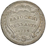 Pio VI (1774-1799) 60 Baiocchi 1795 A. XXI ... 