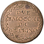 Pio VI (1774-1799) Foligno 2 Baiocchi 1795 ... 