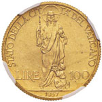 Pio XI (1922-1939) 100 Lire 1937 – AU RRR ... 