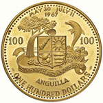 ANGUILLA 100 Dollari 1969 – Fr. 1 AU (g ... 