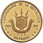 BURUNDI 100 Franchi 1967 – Fr. 9 AU (g ... 