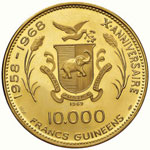GUINEA 10.000 Franchi 1969 – Fr. 1 AU (g ... 