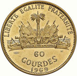 HAITI 60 Gourdes 1969 – Fr. 8 AU (g 18,25)