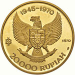 INDONESIA 20.000 Rupie 1970 – Fr. 2 AU (g ... 