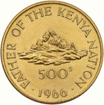 KENYA  500 Scellini 1966 – Fr. 1 AU (g ... 