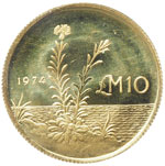 MALTA 10 Pounds 1974 - Fr.  57 AU (g 2,96)