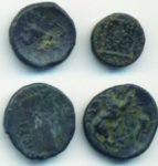 4 Monete greche in bronzo della Tracia, una ... 