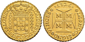 BRASILIEN - João V. 1706-1750 - 10000 Reis ... 