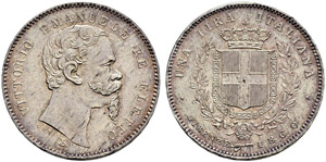 Vittorio Emanuele II. 1859-1878. 1 Lira ... 