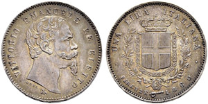 Vittorio Emanuele II. 1859-1878. 1 Lira ... 