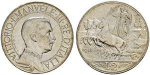 Vittorio Emanuele III. 1900-1946. 2 Lire ... 