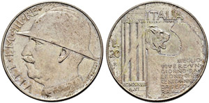 Vittorio Emanuele III. 1900-1946. 20 Lire ... 