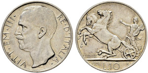 Vittorio Emanuele III. 1900-1946. 10 Lire ... 