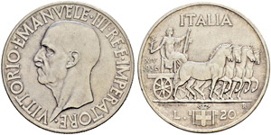 Vittorio Emanuele III. 1900-1946. 20 Lire ... 