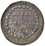 Pio VI (1774-1799) Gubbio Mezzo baiocco A. ... 