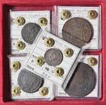 Lotto di cinque monete papali in rame, tutte ... 