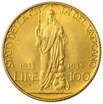 Pio XI (1922-1939) 100 Lire 1933-34 - Pag. ... 