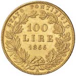 Pio IX (1846-1878) 100 Lire 1866 A. XXI – ... 