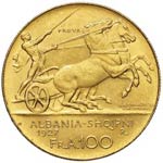 ALBANIA Zog (1925-1939) 100 Franca 1927 Due ... 
