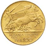 ALBANIA Zog (1925-1939) 100 Franca 1927 Due ... 