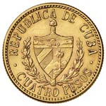 CUBA 4 Pesos 1916 – Fr. 5 AU (g 6,66)