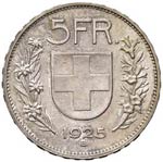 SVIZZERA Confederazione – 5 Franchi 1925 ... 