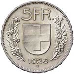 SVIZZERA Confederazione – 5 Franchi 1926 ... 