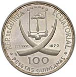 GUINEA EQUATORIALE 100 Pesetas 1970 - AG (g ... 
