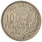 FRANCIA 100 Franchi 1956 B - Gad. 897 NI
