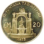 MALTA 20 Pounds 1974 - Fr.  56 AU (g 5,88)