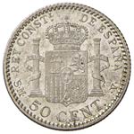 SPAGNA Alfonso XIII (1886-1931) 50 Centesimi ... 