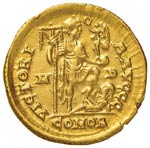 Onorio (395-423) Solido (Mediolanum) Busto ... 