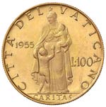 Pio XII (1939-1958) 100 Lire 1955 A. XVII - ... 