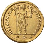 Valente (364-378) Solido - Busto diademato a ... 