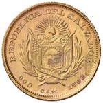 EL SALVADOR 5 Pesos 1892 - Fr. 3 AU (g 8,07) ... 