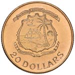 LIBERIA 20 Dollari 1964 Oro rosso - Fr. 1 AU ... 