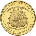 LIBERIA 30 e 12 Dollari 1965 - Fr. 4-5 AU (g ... 